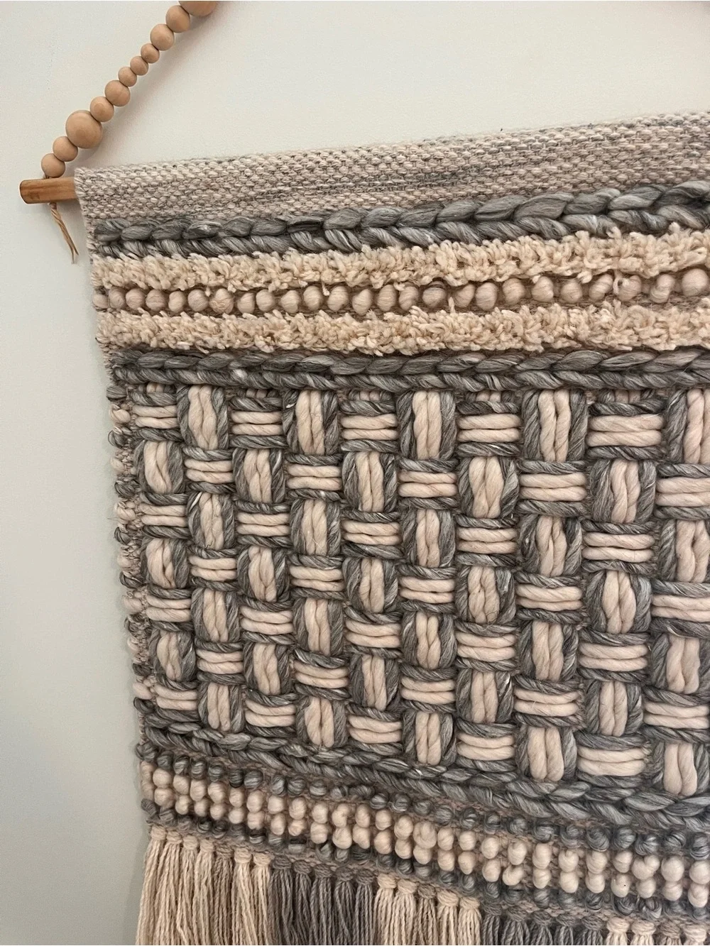 Surya Cordoba Handwoven Neutral Macrame Wall Hanging - Beige & Gray